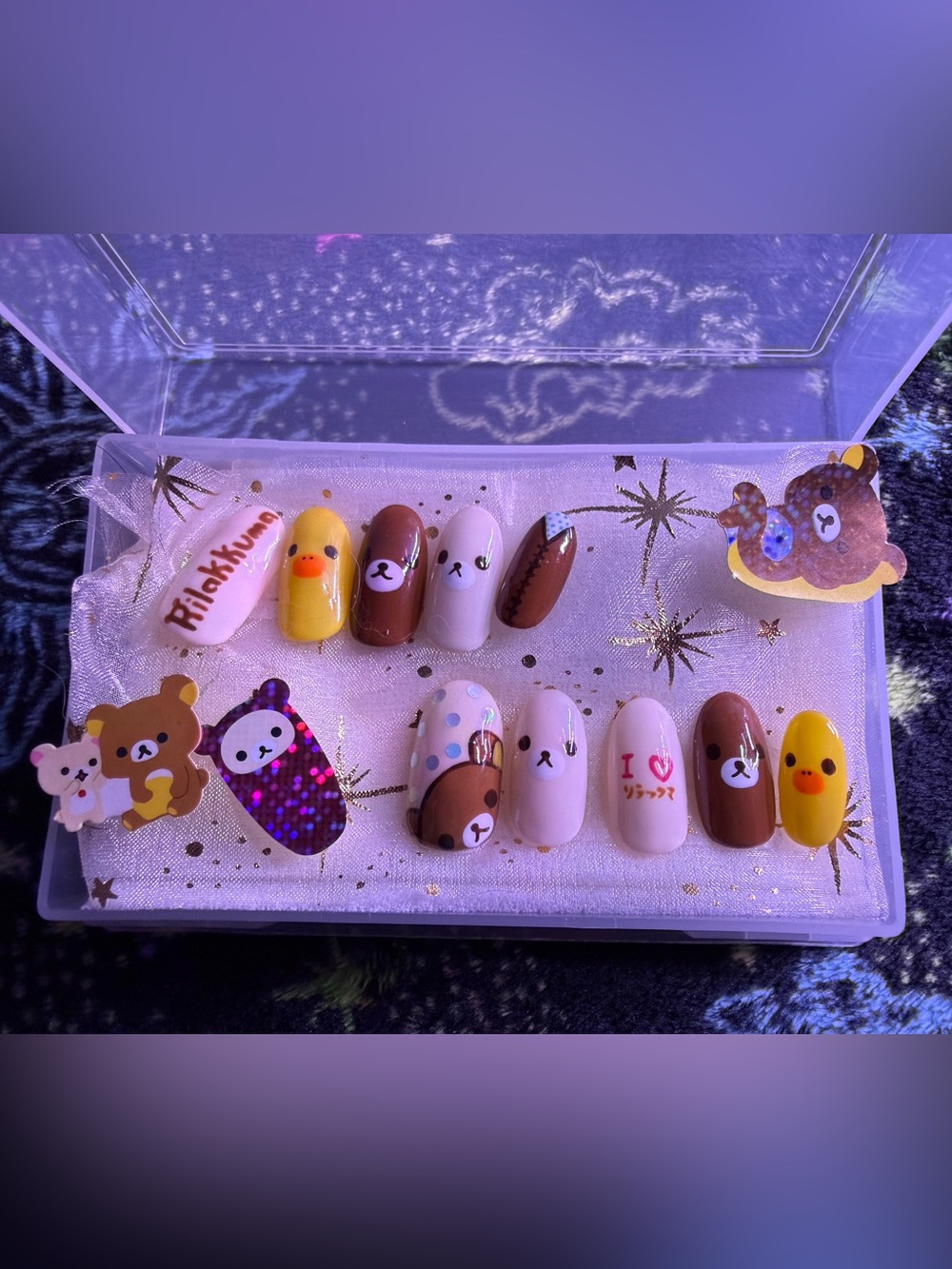 Rilakkuma Korilakkuma & Kiiroitori Inspired Press-On Nail